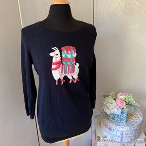Talbots • Navy Embroidered Llama Sweater size M